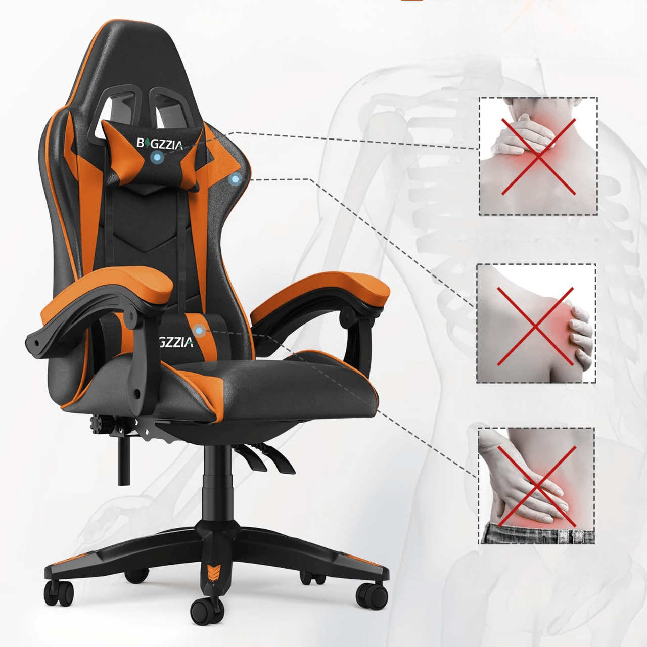 Chaise bureau - OfficeGamingChair™ - Orange - Arts du rangement