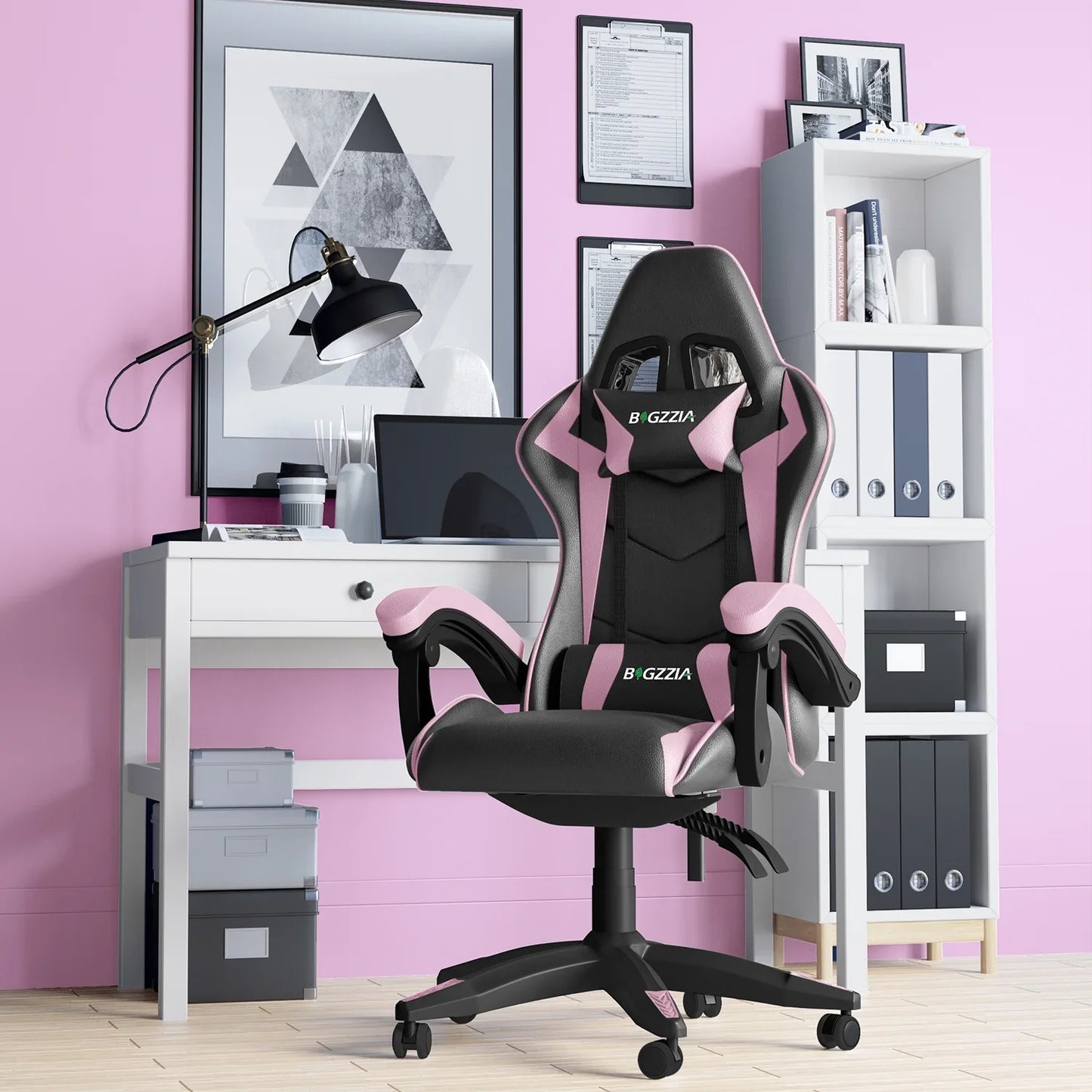 Chaise bureau - OfficeGamingChair™ - Rose - Arts du rangement