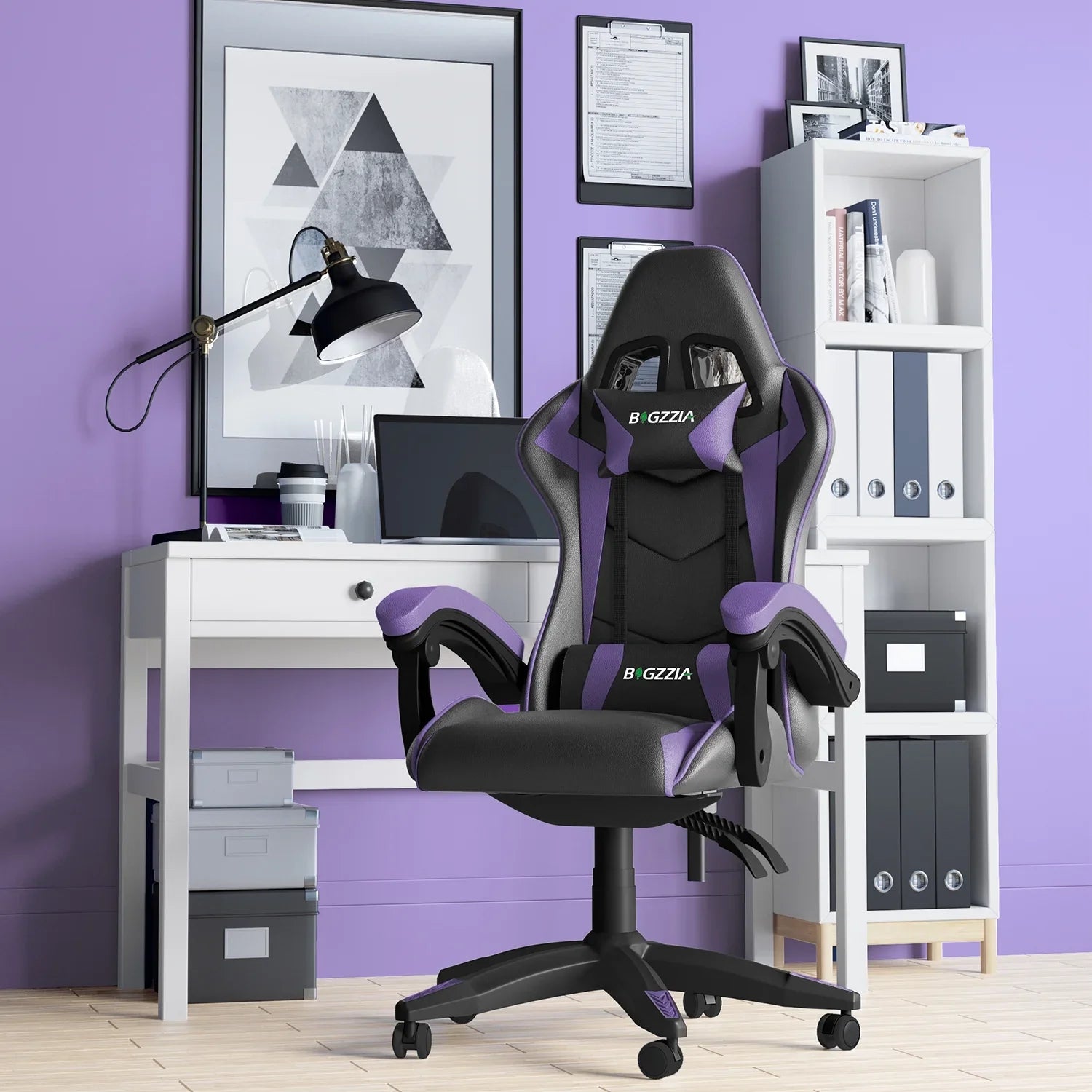 Chaise bureau - OfficeGamingChair™ - Violet - Arts du rangement