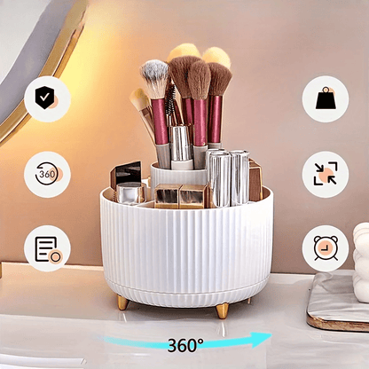Organisateur bureau blanc rotation 360 degrés avec accessoires
- Arts du rangement