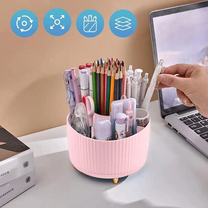 Organisateur bureau rotatif rose 5 compartiments design féminin
™ - Rose - Arts du rangement