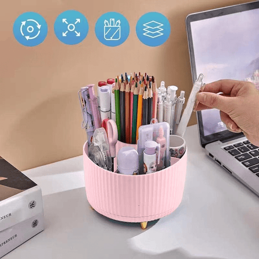 Organisateur bureau rotatif rose 5 compartiments design féminin
™ - Rose - Arts du rangement