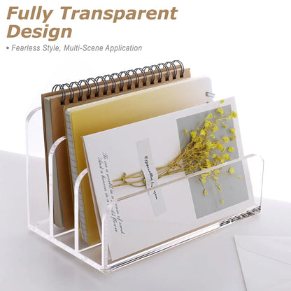 Range document | Organiseur de courrier en acrylique et trieur de dossiers pour bureau - Arts du rangement